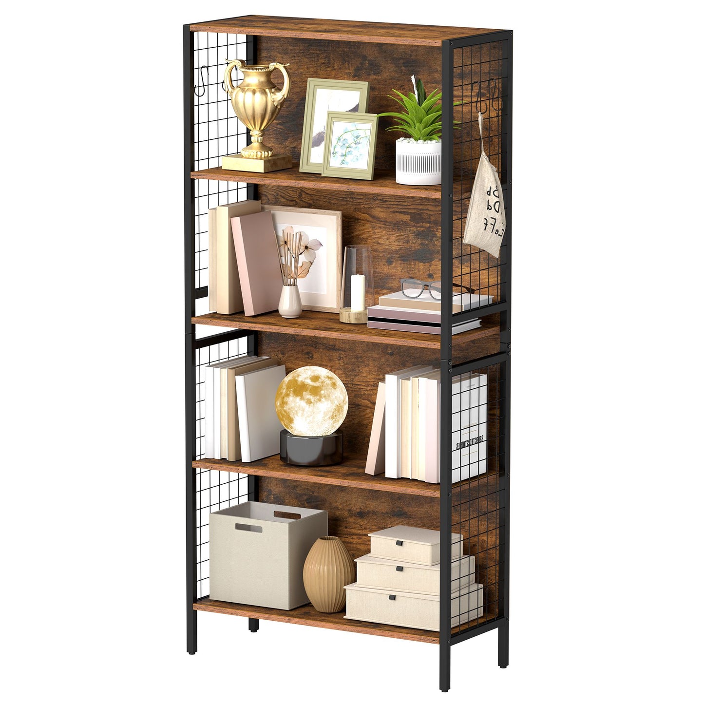 Bookcase with Tall Legs, 30 x 74 x 154 cm, Brown - image 2