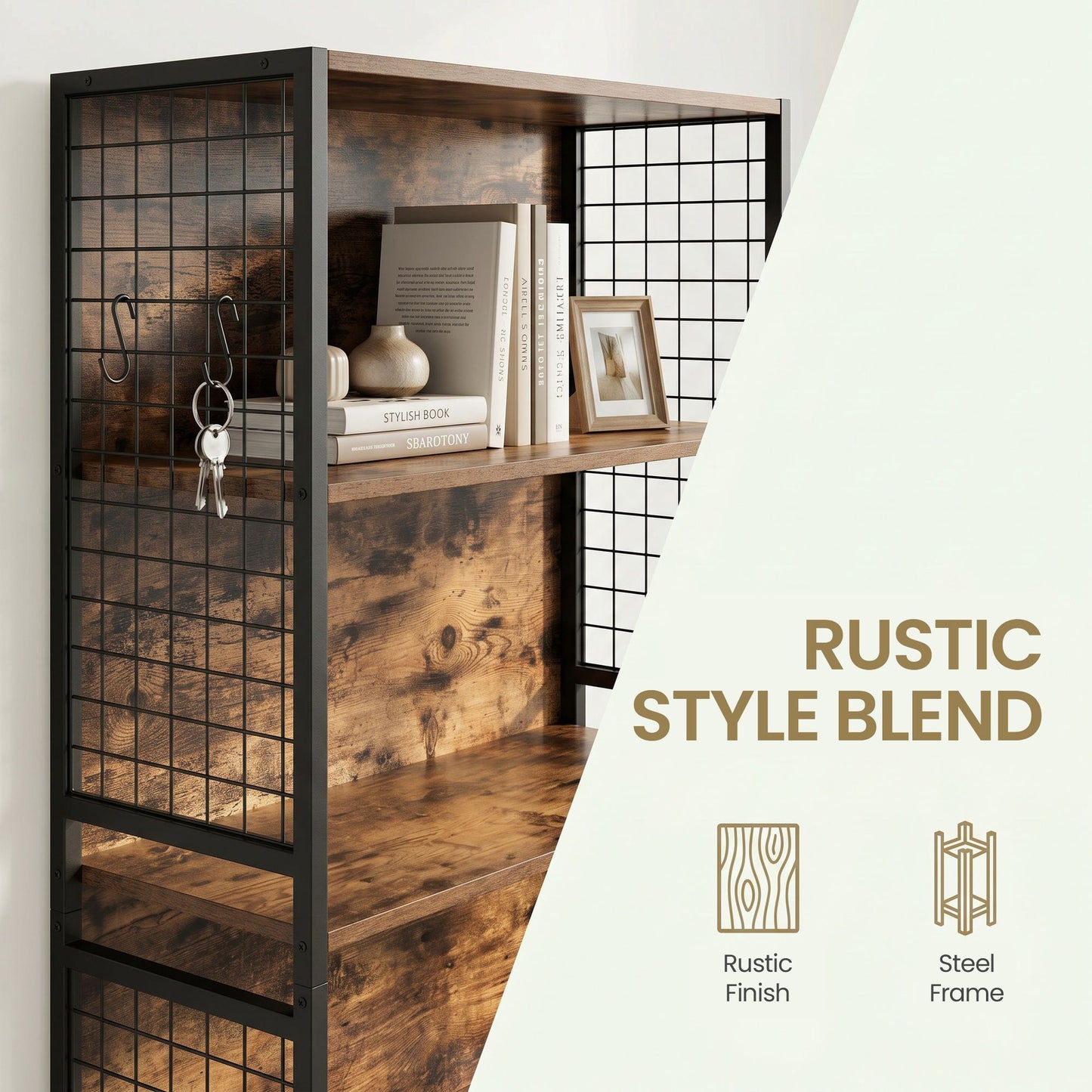 Bookcase with Tall Legs, 30 x 74 x 154 cm, Brown - image 6