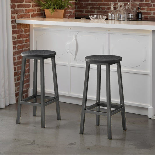 Bar Stools Set of 2, Kitchen Stools, Bar Chairs Footrest - image 1