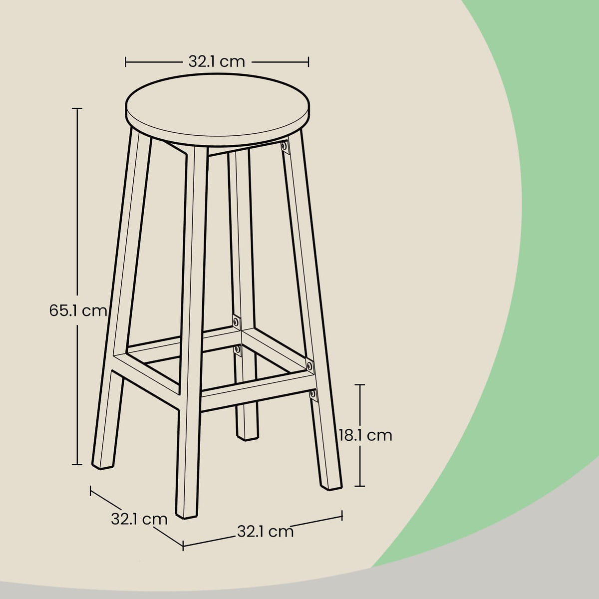 Bar Stools Set of 2, Kitchen Stools, Bar Chairs Footrest - image 5