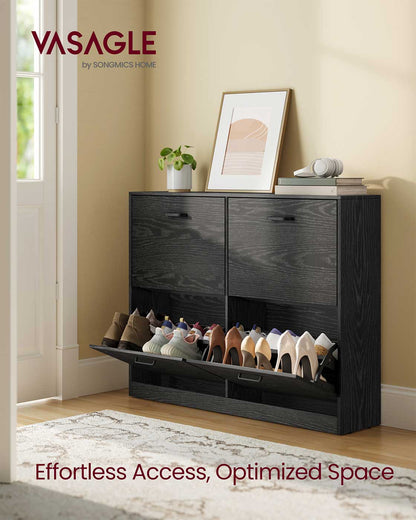 Shoe Cabinet with 4 Flip Doors