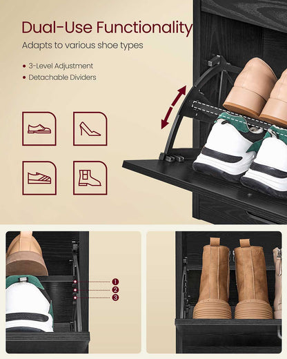 Shoe Cabinet with 4 Flip Doors
