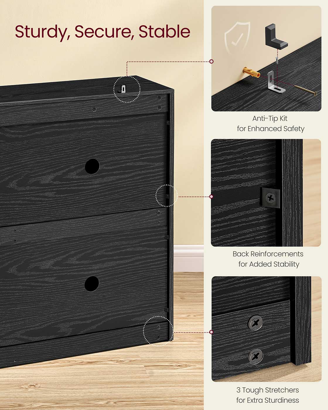 Shoe Cabinet with 4 Flip Doors