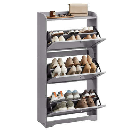 Shoe Cabinet with 3 Flip Drawers, Shoe Organizer