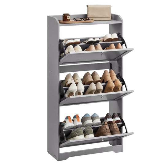 Shoe Cabinet with 3 Flip Drawers, Shoe Organizer