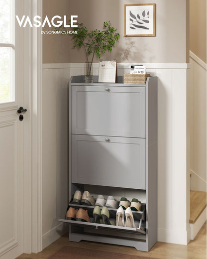 Shoe Cabinet with 3 Flip Drawers, Shoe Organizer