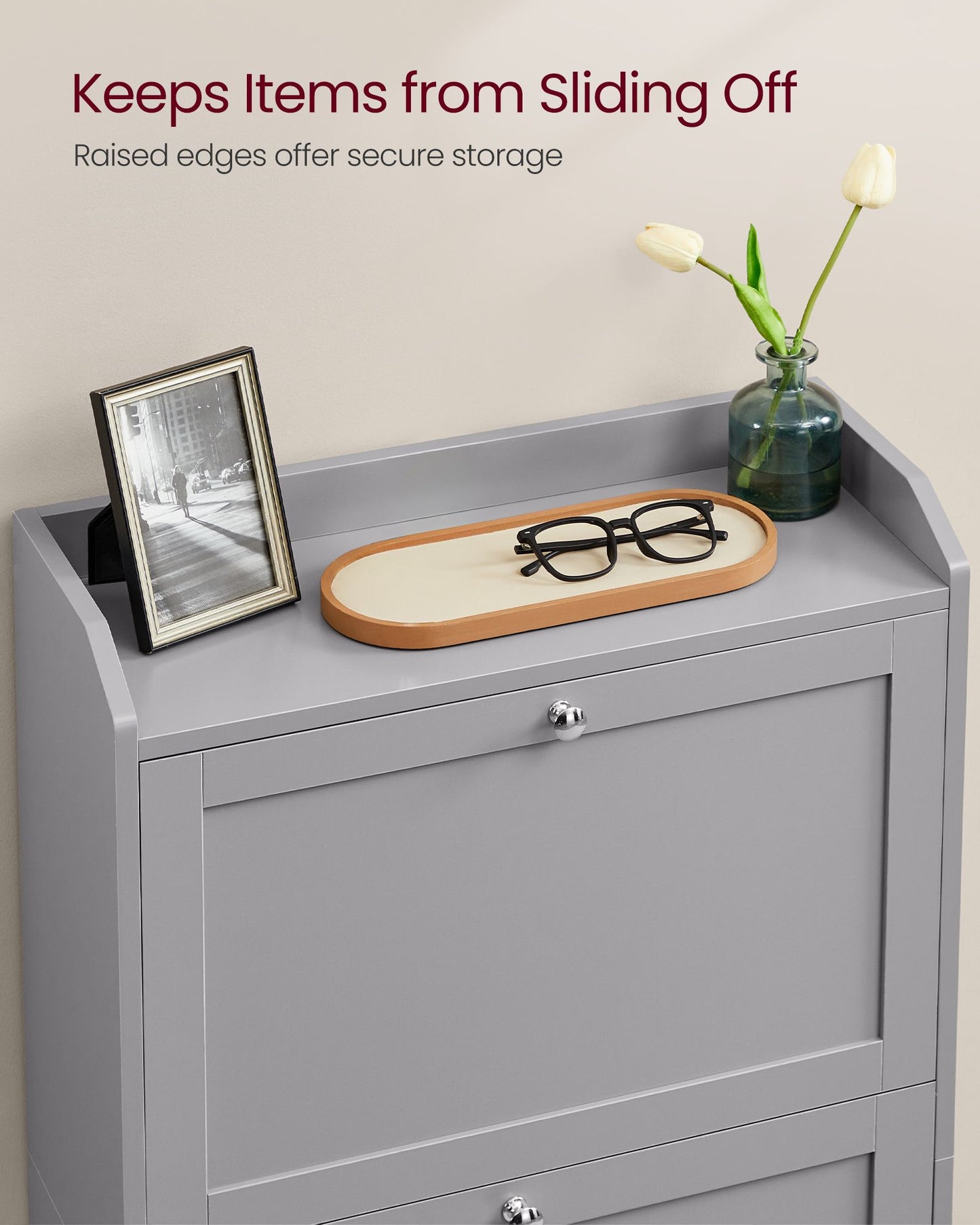 Shoe Cabinet with 3 Flip Drawers, Shoe Organizer