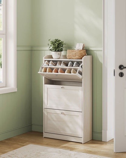Shoe Cabinet with 3 Flip Drawers