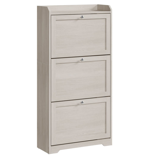 Shoe Cabinet with 3 Flip Drawers, Shoe Organizer