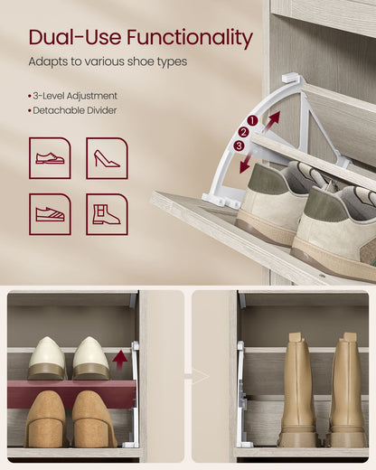 Shoe Cabinet with 3 Flip Drawers, Shoe Organizer