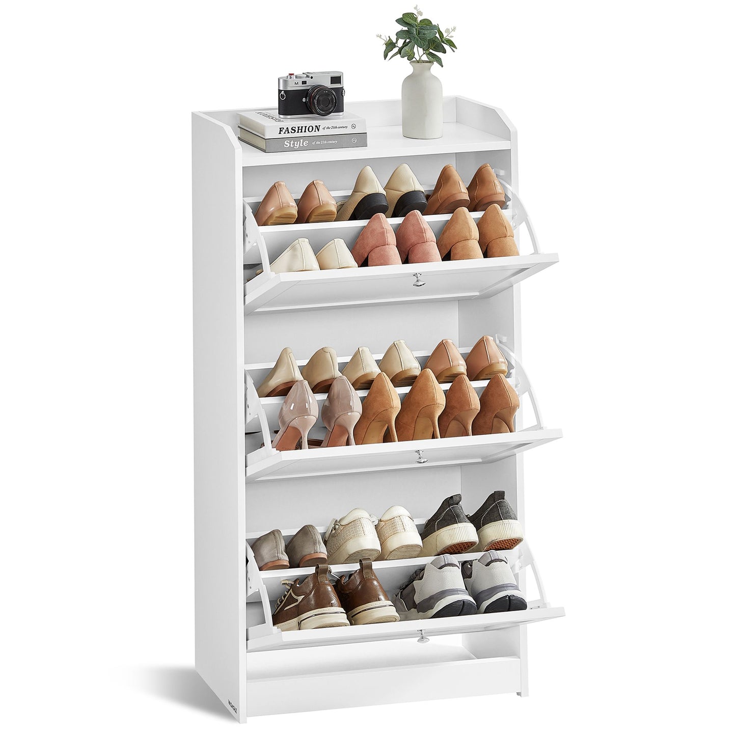 Shoe Cabinet with 3 Flip Drawers