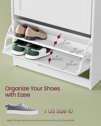 Shoe Cabinet with 3 Flip Drawers