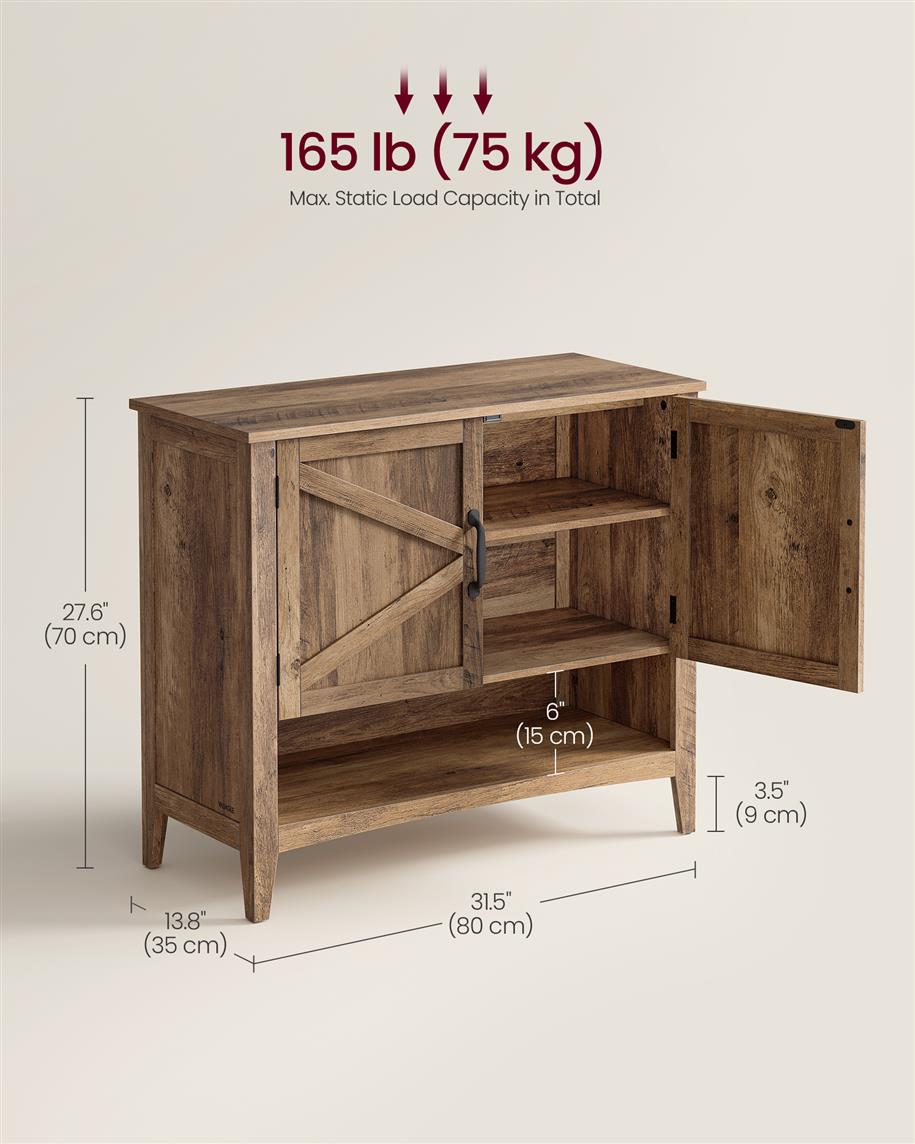 3-Tier Shoe Cabinet with Height-Adjustable Shelf - HWLEXTRA 