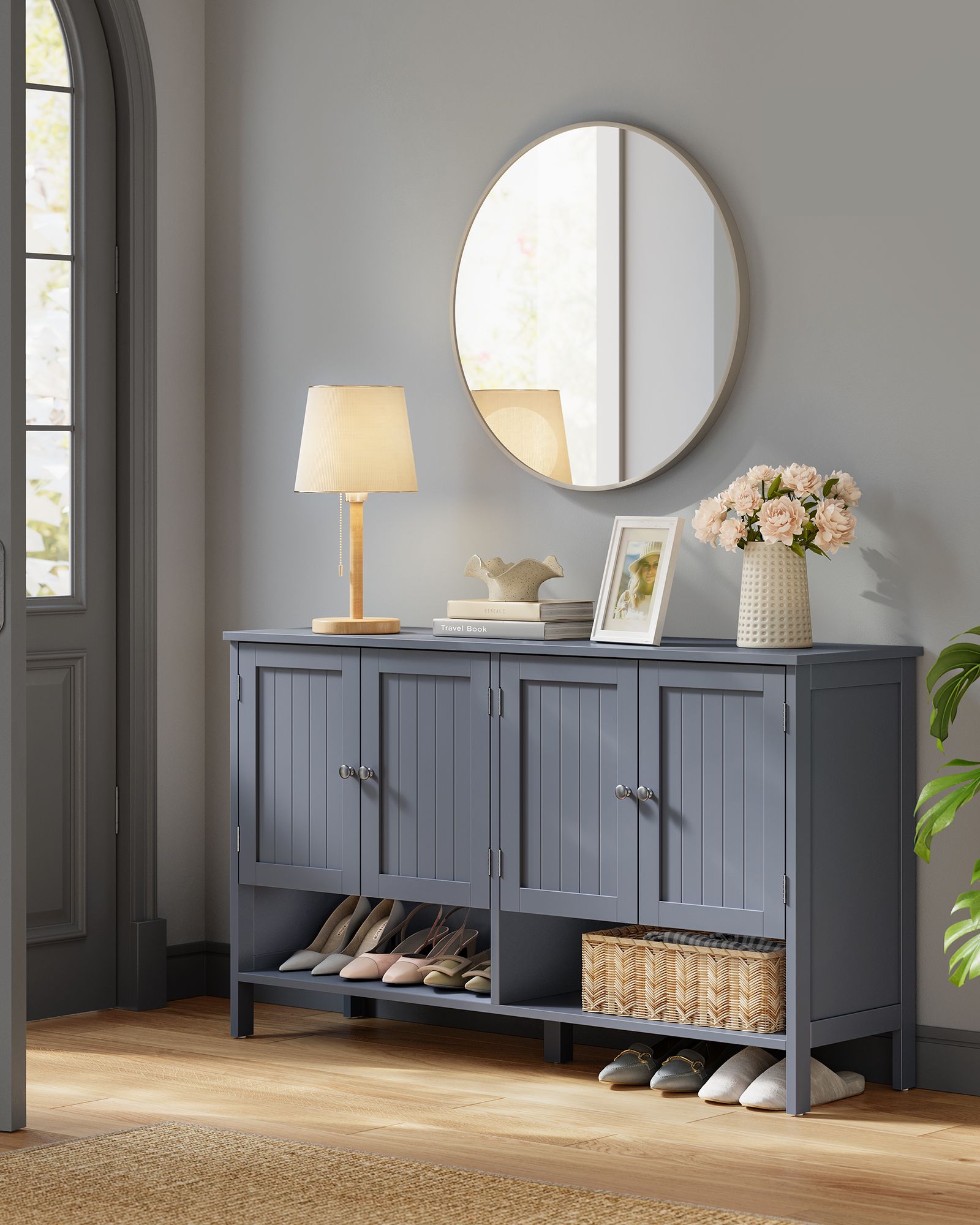 Shoe Cabinet, 3-Tier Shoe Storage Organizer - HWLEXTRA 