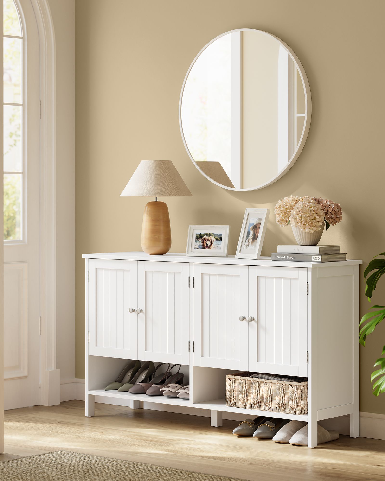Shoe Cabinet, 3-Tier Shoe Storage Organizer - HWLEXTRA 