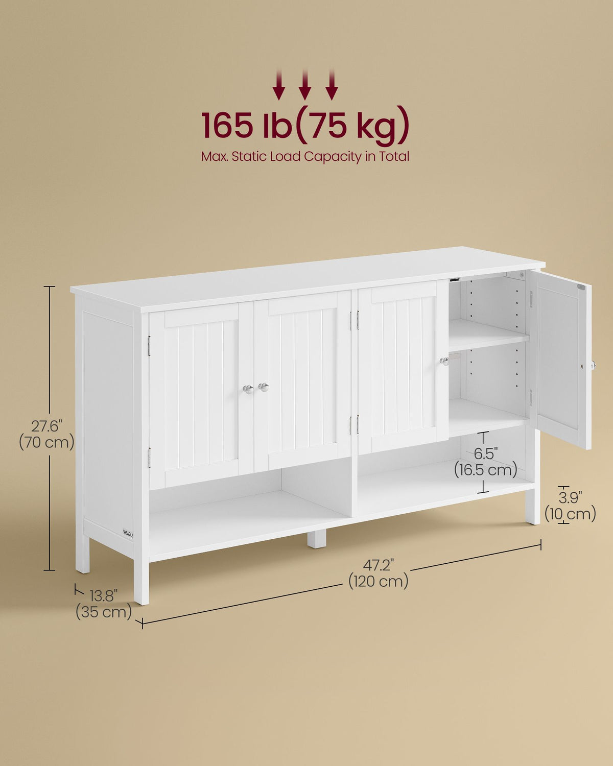 Shoe Cabinet, 3-Tier Shoe Storage Organizer - HWLEXTRA 