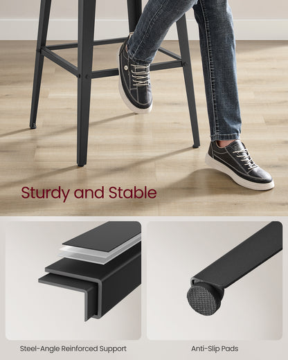 Set of 2 Tall Bar Stools with Back - image 4