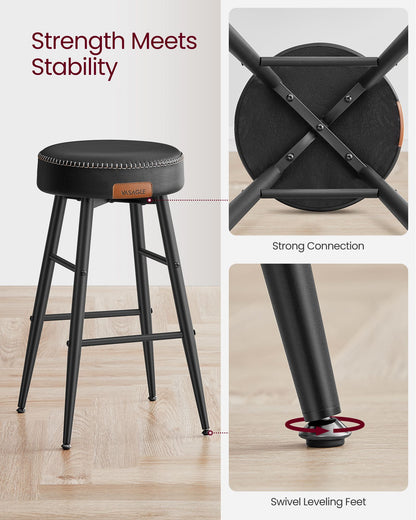 EKHO Collection - Counter Stools Set of 2, Ink Black