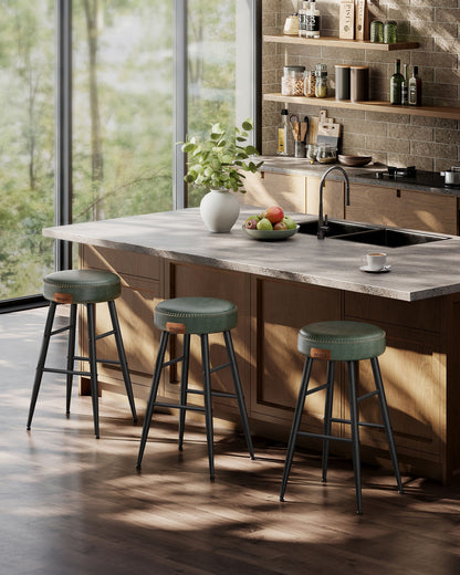 EKHO Collection - Counter Stools Set of 2, Forest Green