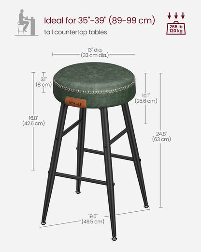 EKHO Collection - Counter Stools Set of 2, Forest Green