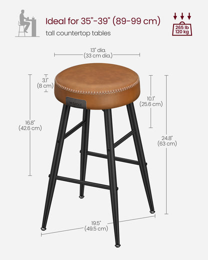 EKHO Collection - Counter Stools Set of 2, Camarel Brown