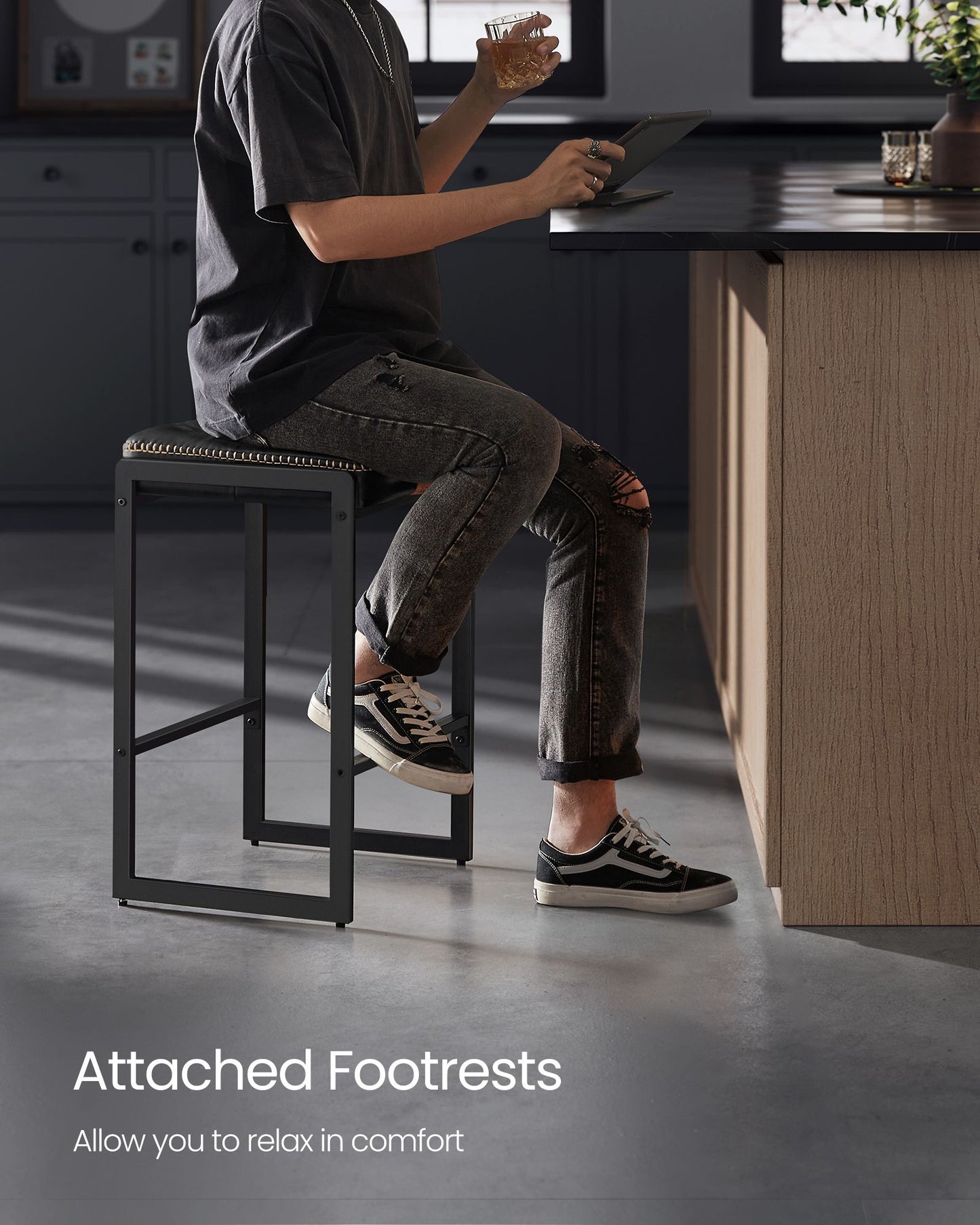 EKHO Collection - Counter Height Bar Stools Set of Two