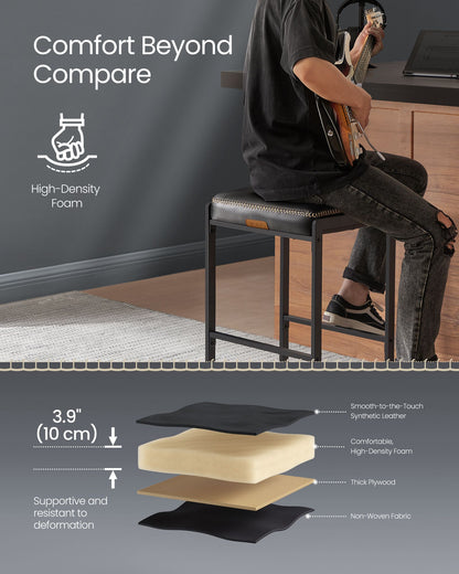 EKHO Collection Bar Stools Set of 4, Counter Height Bar Stools, Caramel Brown