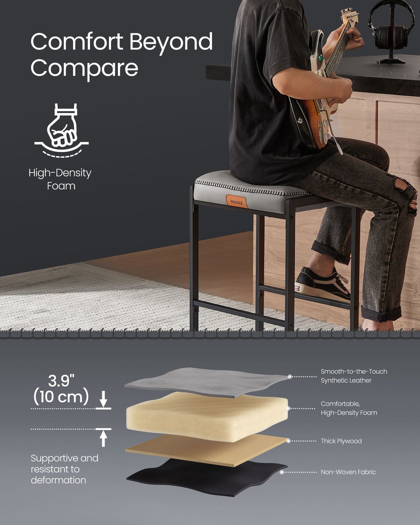 EKHO Collection - Counter Height Bar Stools Set of Two