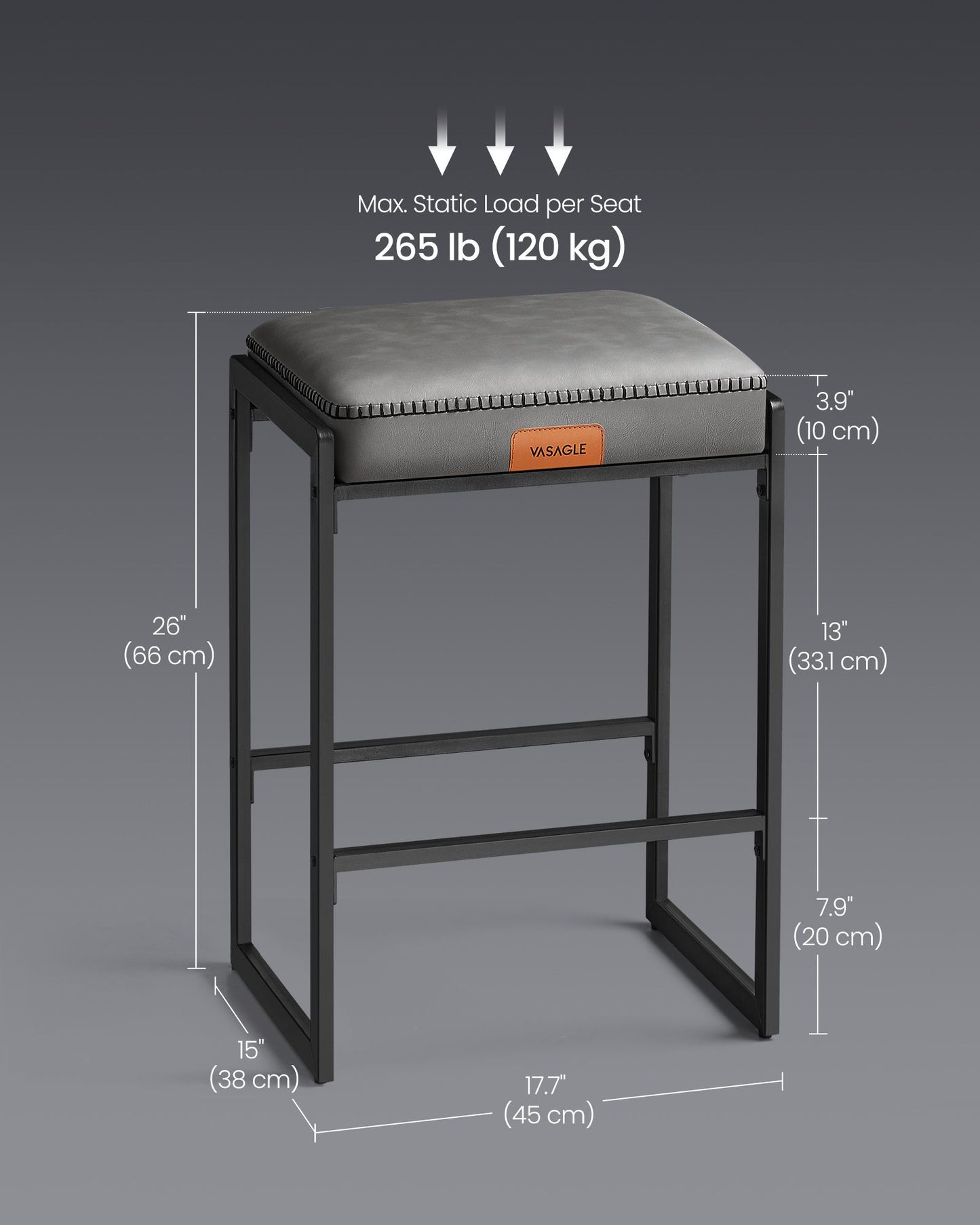 EKHO Collection - Counter Height Bar Stools Set of Two