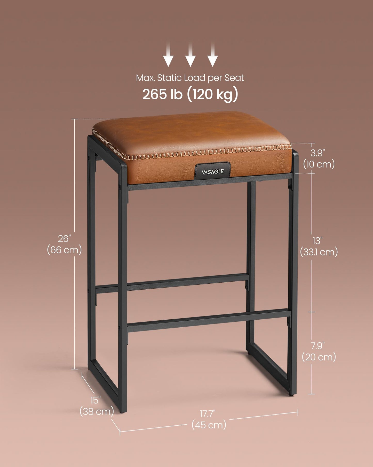 EKHO Collection - Counter Height Bar Stools Set of Two