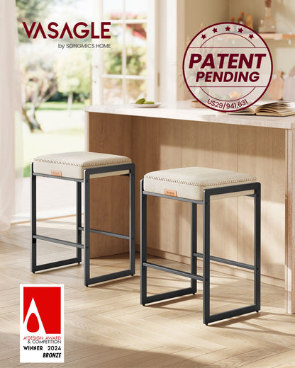 EKHO Collection - Bar Stools Set of 2, Cream White