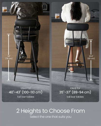 EKHO Collection - Bar Stools Set of 2, 25.6-Inch Tall
