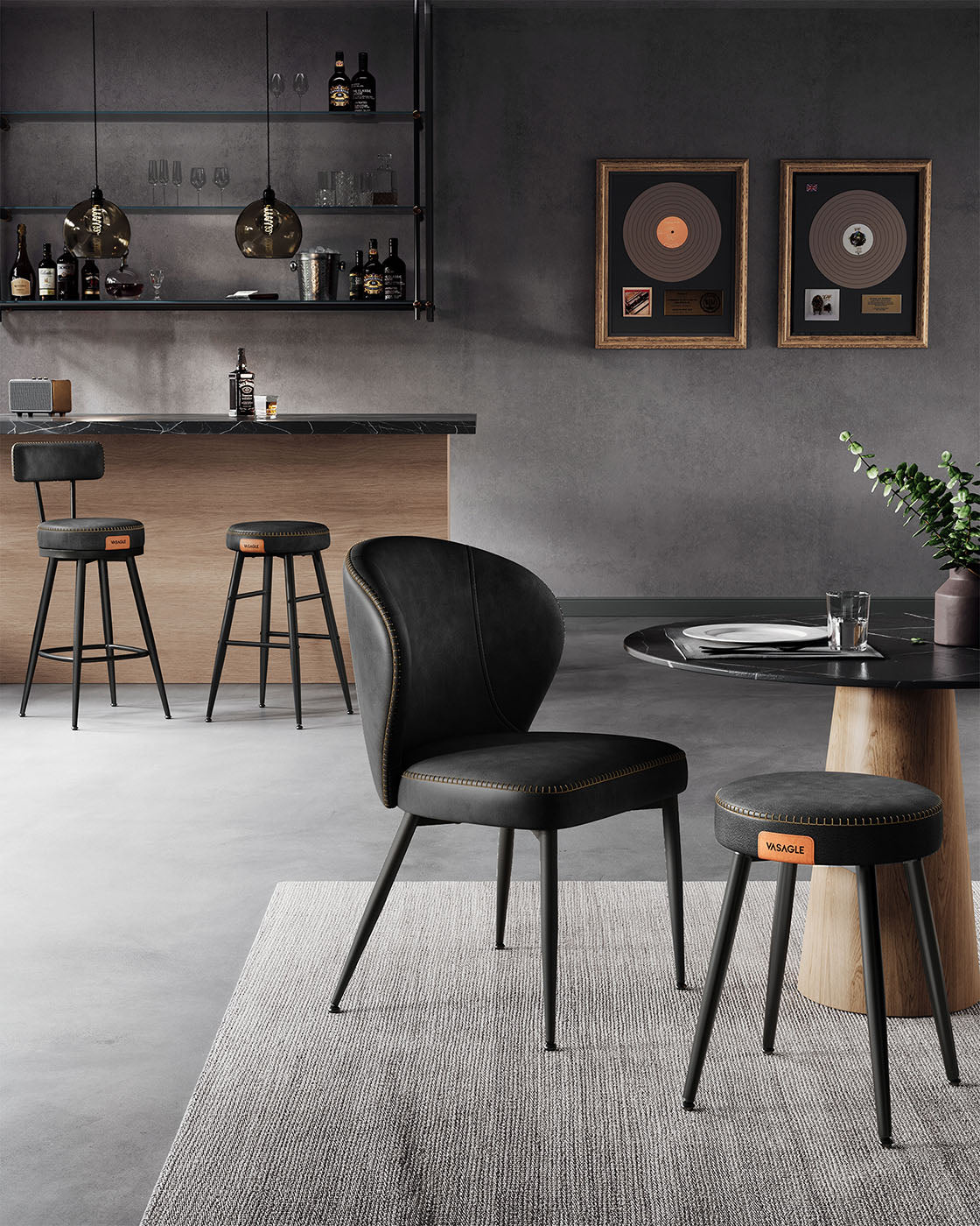 EKHO Collection - Bar Stools Set of 2, 25.6-Inch Tall