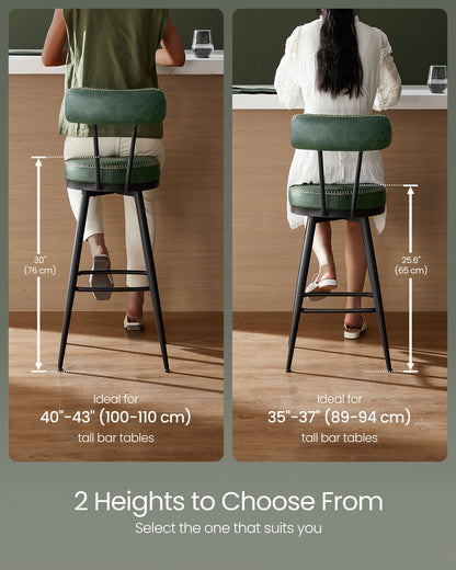 EKHO Collection - Bar Stools Set of 2, 25.6-Inch Tall