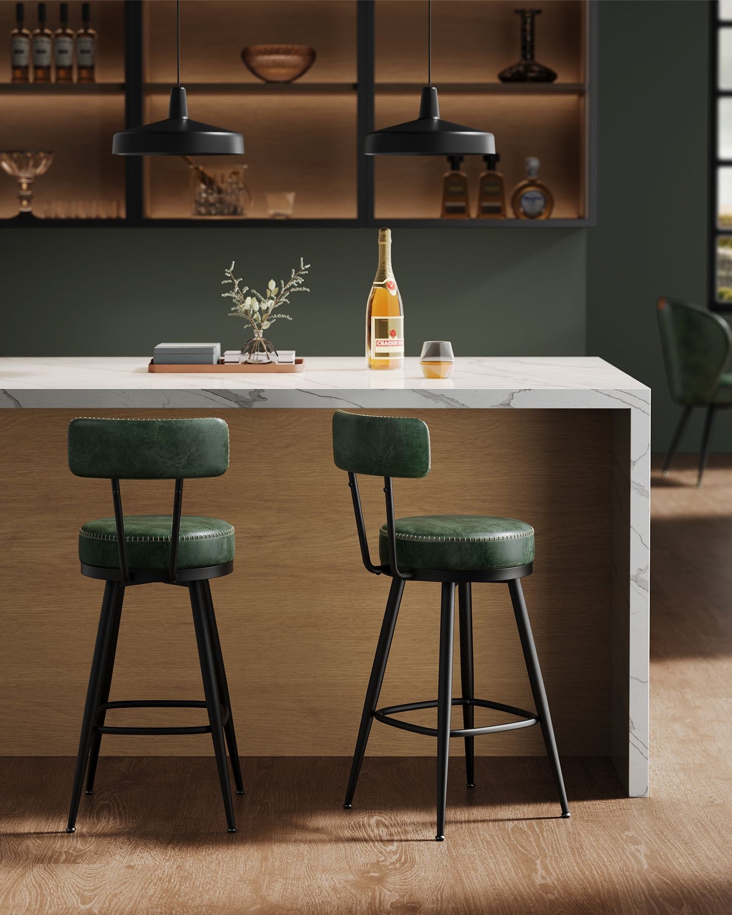 EKHO Collection - Bar Stools Set of 2, 25.6-Inch Tall