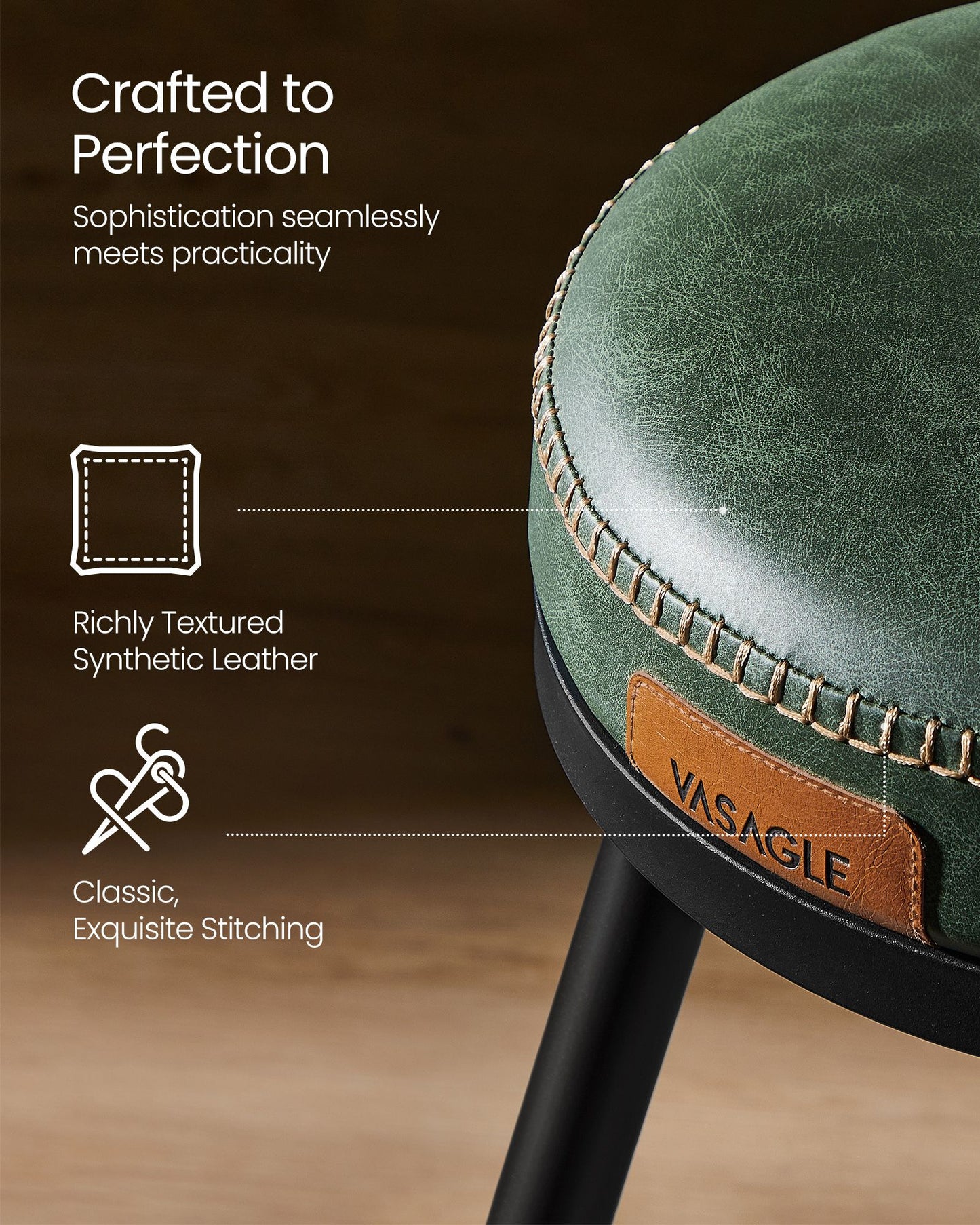 EKHO Collection - Bar Stools Set of 2, 25.6-Inch Tall