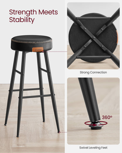 EKHO Collection - Bar Stools Set of 2, Ink Black