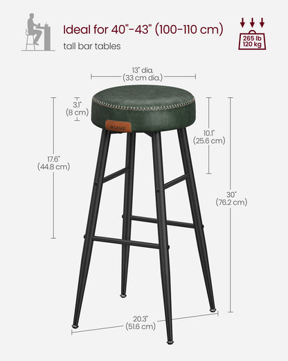EKHO Collection - Bar Stools Set of 2, Forest Green