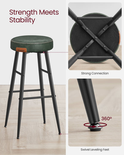 EKHO Collection - Bar Stools Set of 2, Forest Green