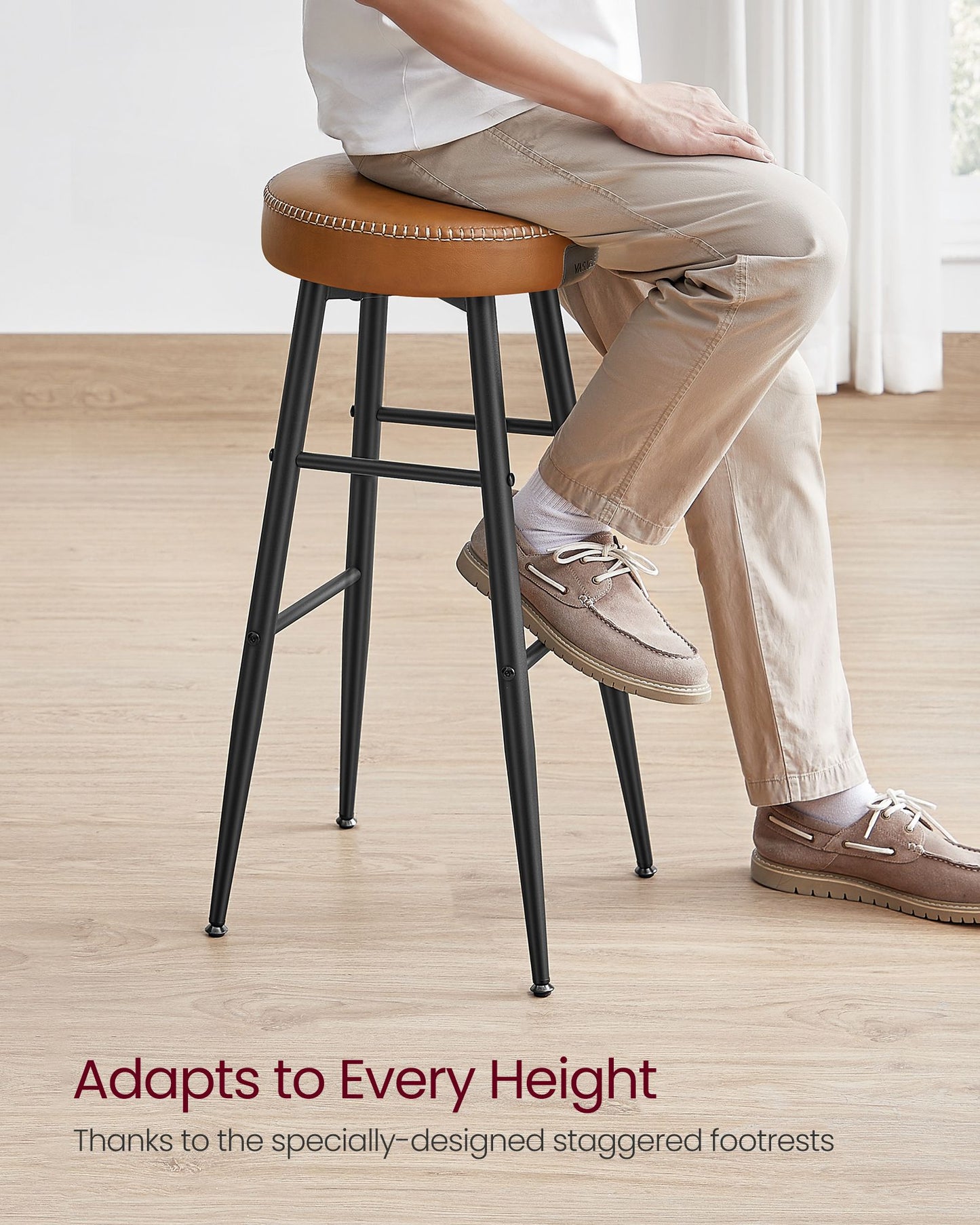 EKHO Collection - Bar Stools Set of 2, Camarel Brown