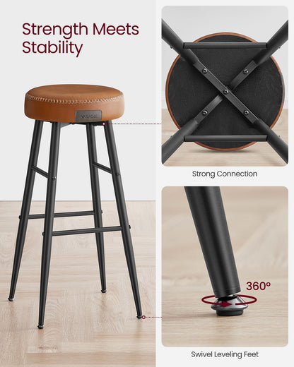 EKHO Collection - Bar Stools Set of 2, Camarel Brown
