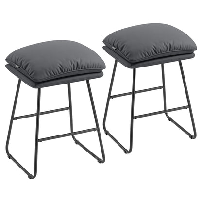 Counter Stools Set of 2 with Soft Cushion and Sled Base Caramel Brown - Slate Gray