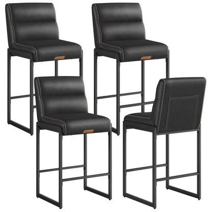 EKHO Collection - Bar Stools Set of 4, Counter Height Stools with Backs, Ink Black