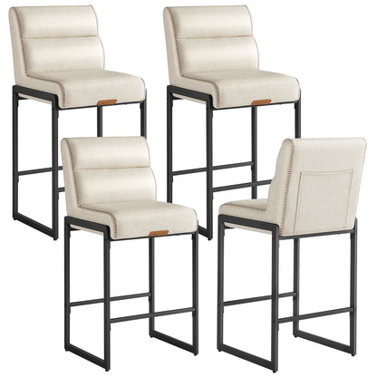 EKHO Collection - Bar Stools Set of 4, Counter Height Stools with Backs, Cream White