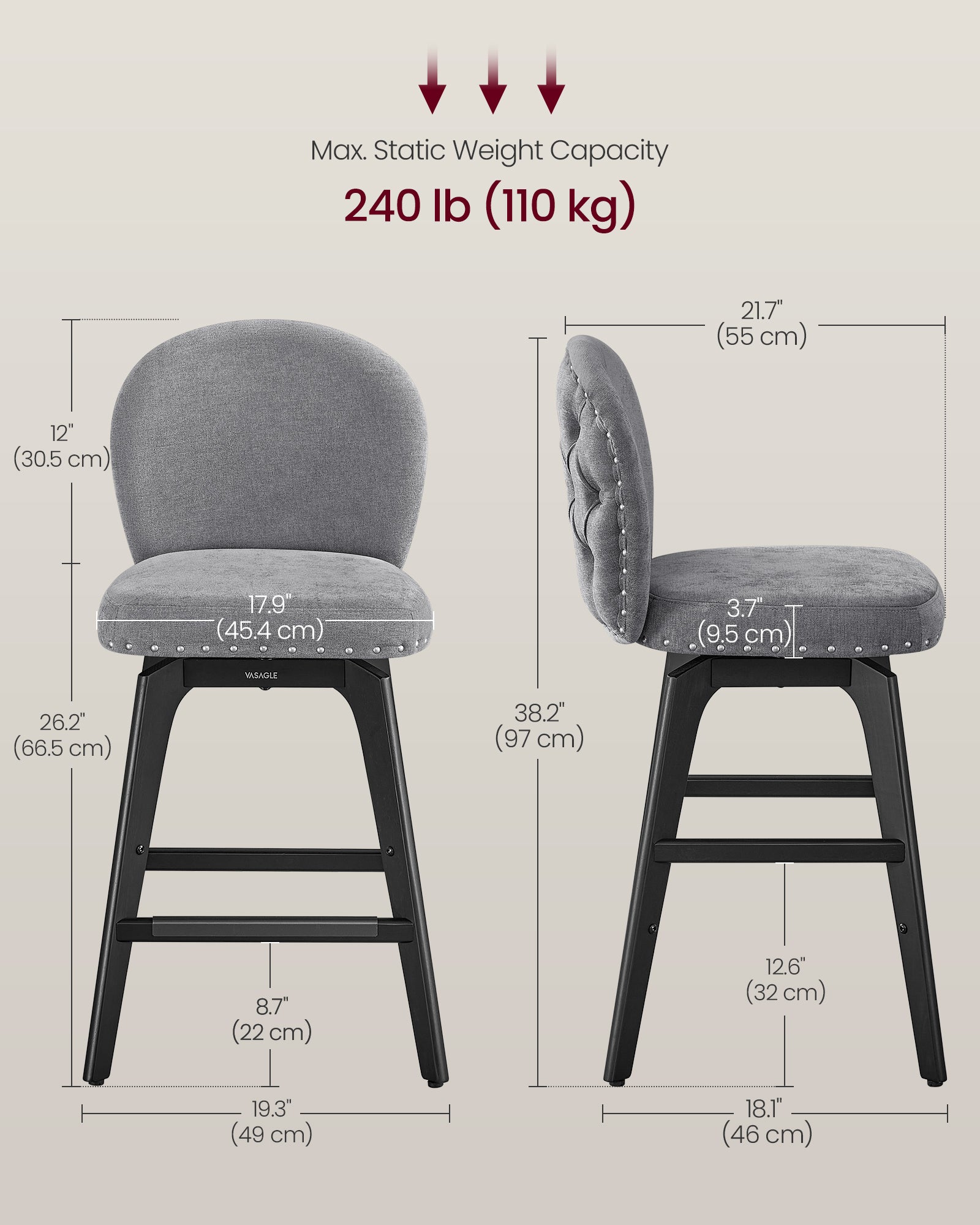 Bar Stools Set of 2 - image 5