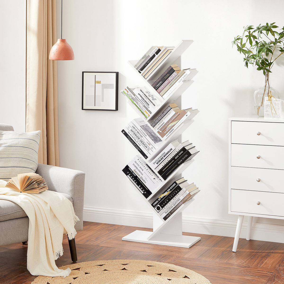 Tree Style Bookshelf | 8-Tier Floor Standing Bookcase