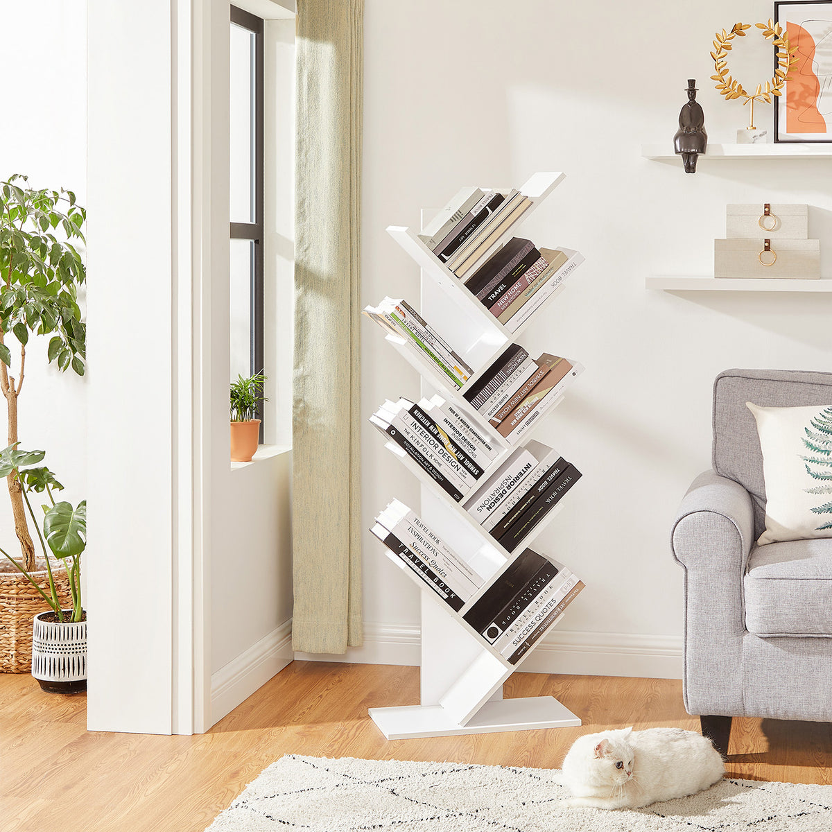 Tree Style Bookshelf | 8-Tier Floor Standing Bookcase