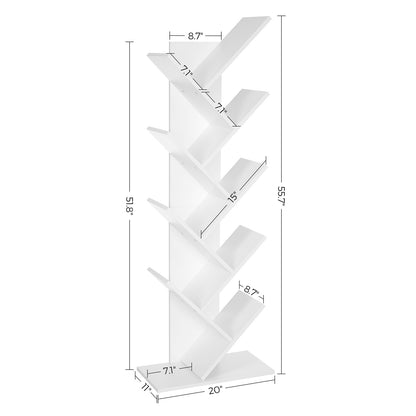 Tree Style Bookshelf | 8-Tier Floor Standing Bookcase