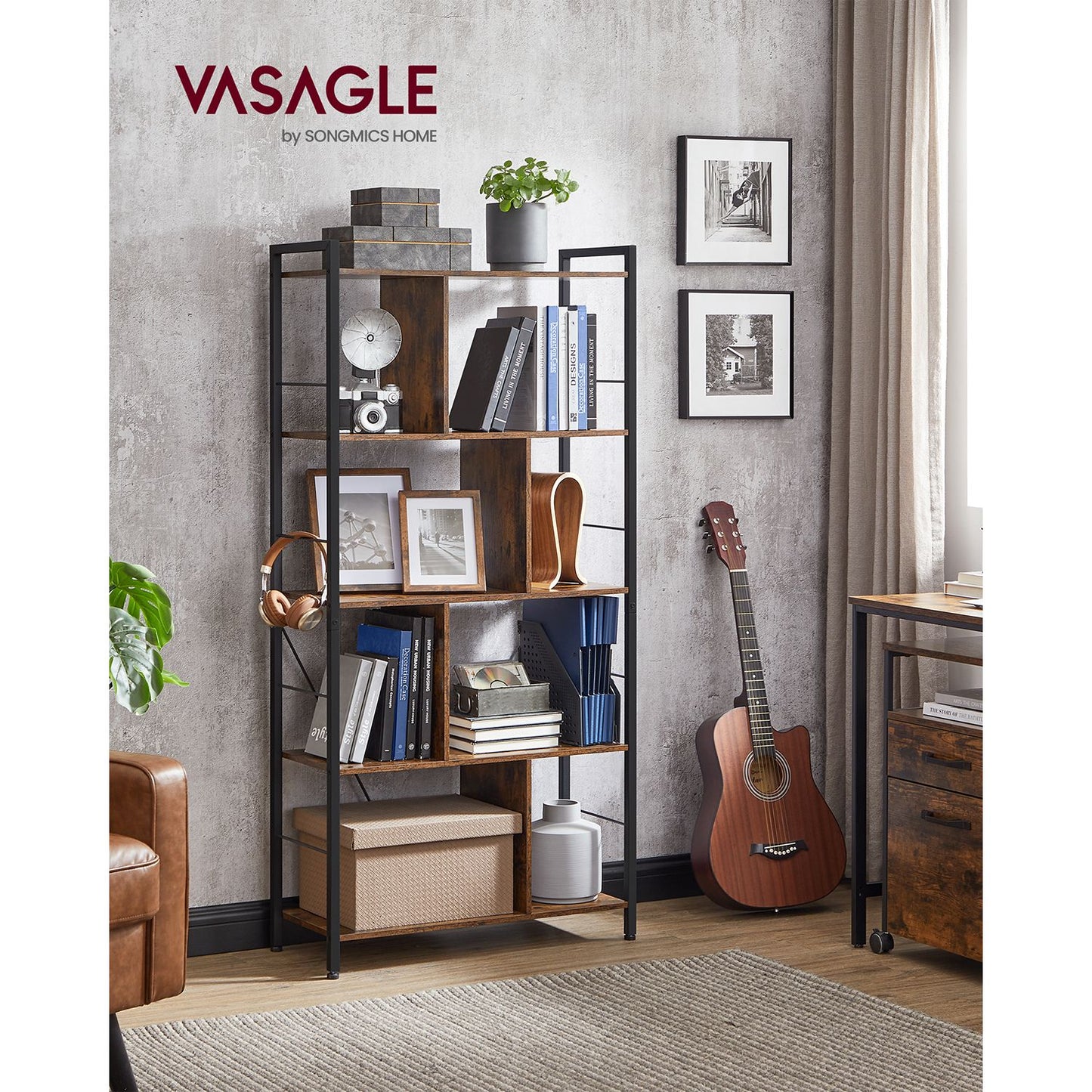 5 Tier Shelving Unit with Open Compartments