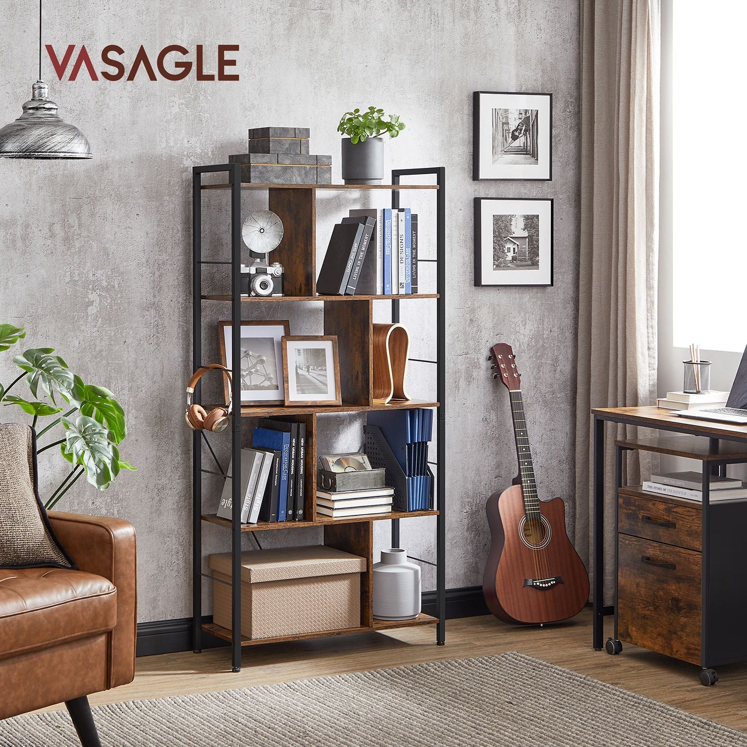 Bookshelf，5 Tier Living Room Shelf - image 2
